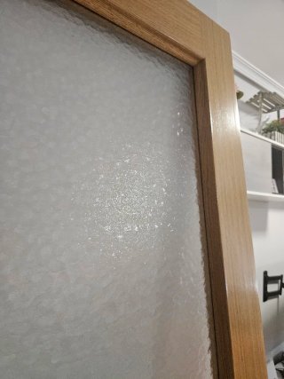 Puerta de interior de madera con cristal