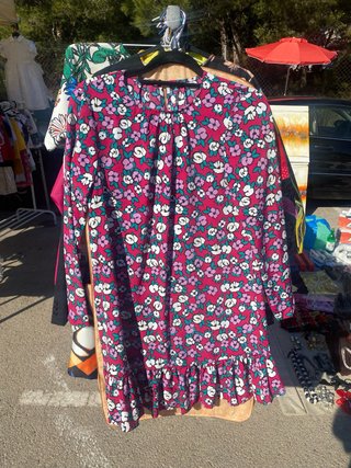 Vestido estampado flores rosa