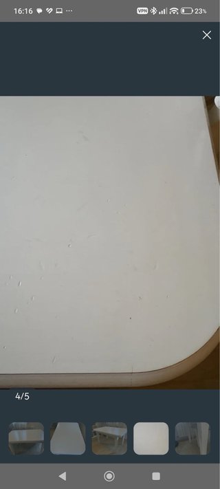 Mesa de comedor extensible blanca