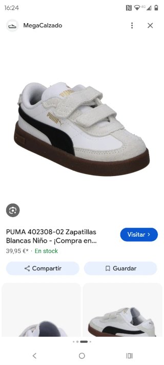 Zapatillas Puma niña beige y blanco Talla 22