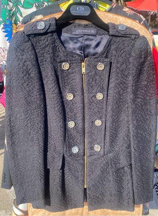 Chaqueta Zara Negra Texturizada