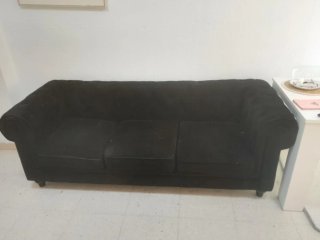 Sofá Chester Negro Terciopelo