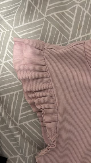 Conjunto Zara Top Negro y Rosa