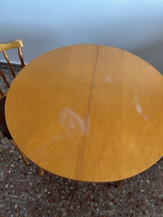 Mesa redonda extensible madera + 4 sillas