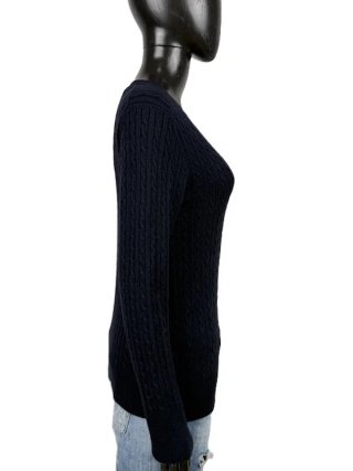 Tommy Hilfiger Maglia Donna M Blu Cashmere Trecce