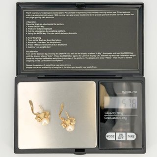 Pendientes de Oro 18K - (750), 5.78gr, Perlas