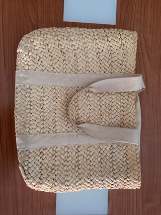 Bolso de playa rafia beige