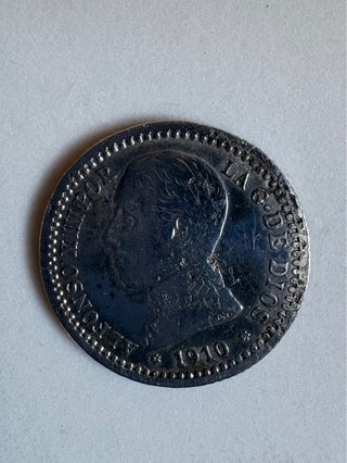 Moneda Plata Alfonso XIII 50 Céntimos 1910