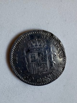 Moneda Plata Alfonso XIII 50 Céntimos 1910