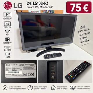 LG 24 Smart TV Monitor 24TL510S-PZ HD WiFi