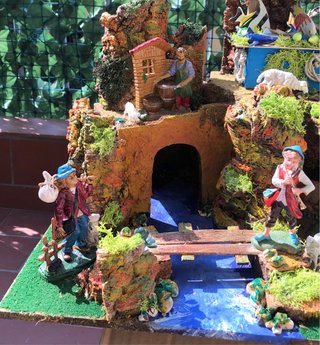 Presepe artigianale in sughero e legno