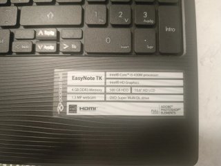 Packard Bell EasyNote TK Portátil