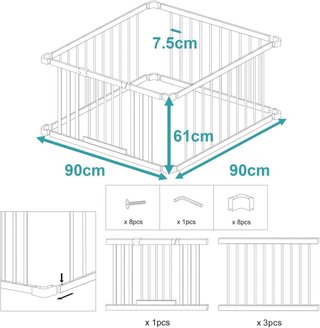 Parco giochi per bambini 90x90cm con tappeto