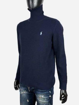 Polo Ralph Lauren Dolcevita Uomo L Blu Navy Cotone