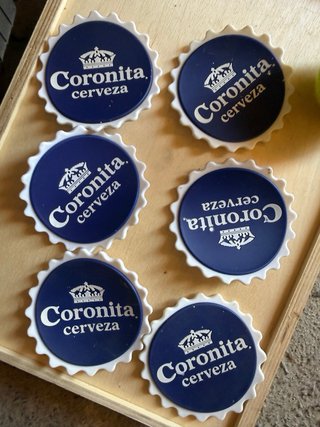 Lote 6 Posavasos Goma Coronita Cerveza
