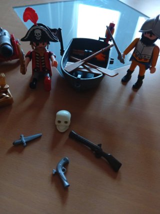 Playmobil Piratas Barco Cañón Tesoro