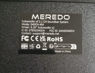 Barra de Sonido Meredo 2.1 CH Subwoofer
