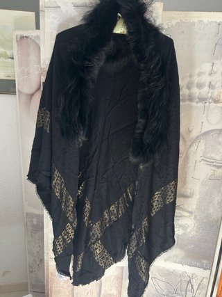 Poncho Capa Lana Negro