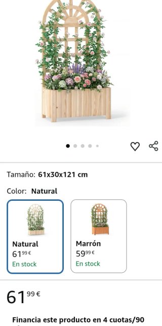 COSTWAY Jardinera con Enrejado de Madera