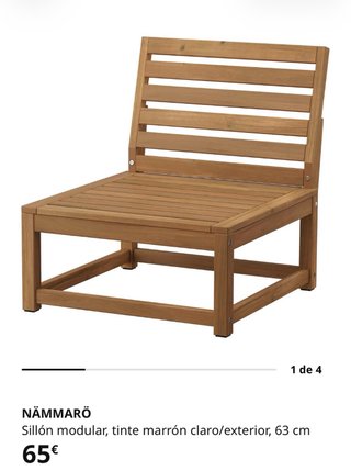 Sillón modular exterior NÄMMARÖ + cojín KUDDARNA