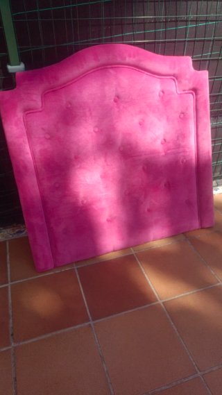 Cabecero terciopelo rosa