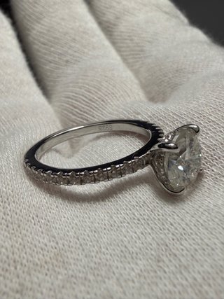 Anello Solitario Moissanite 2 ct Micro Pavé