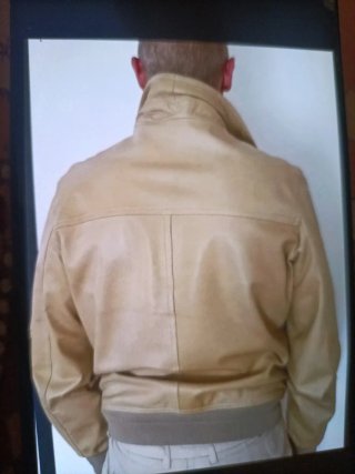 Giacca uomo pelle beige taglia 50