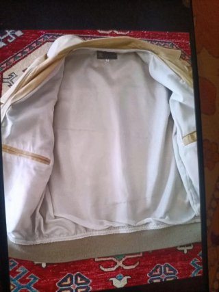Giacca uomo pelle beige taglia 50