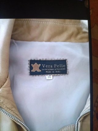 Giacca uomo pelle beige taglia 50