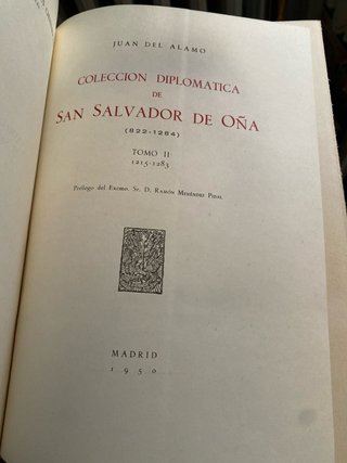 Colección diplomática san salvador de oña II tomos