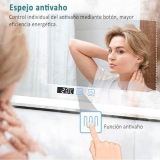 Specchio da bagno LED antiappannamento nero