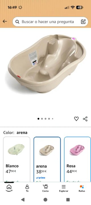 Bañera ergonómica para bebé