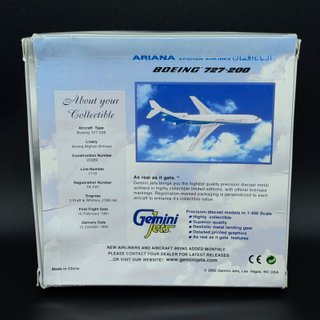 Maqueta Avión Boeing 727 Ariana Afghan 1:400