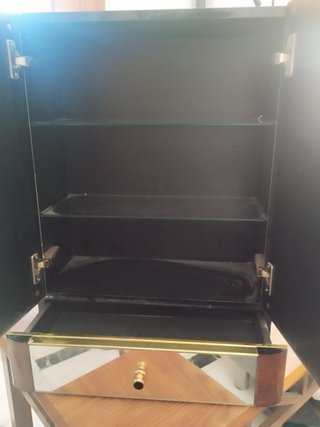 Mueble de baño antiguo madera y espejo