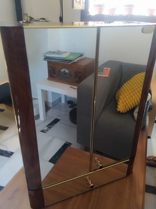 Mueble de baño antiguo madera y espejo