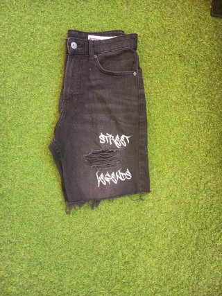 Pantalón corto vaquero Bershka negro