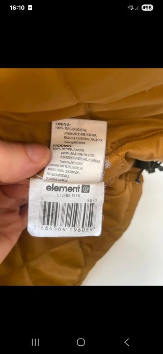 Parka Element Amarilla Talla S