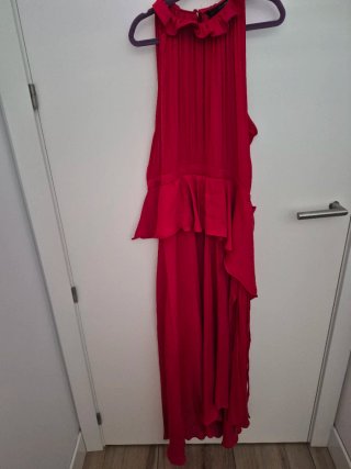 Vestido largo rojo saten