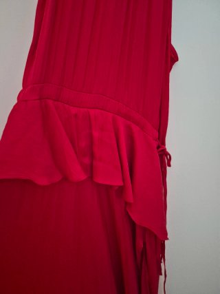 Vestido largo rojo saten