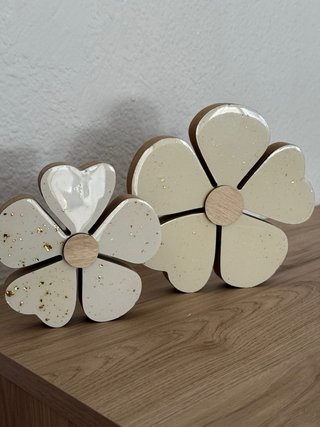 Decoración flores madera