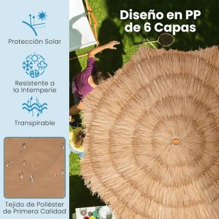 Parasol de Jardín con Base Plegable Costway