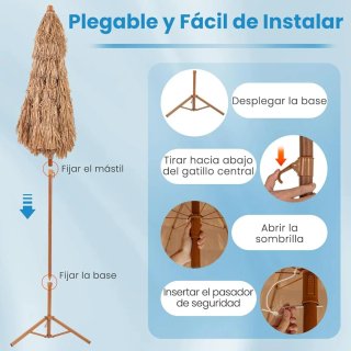 Parasol de Jardín con Base Plegable Costway