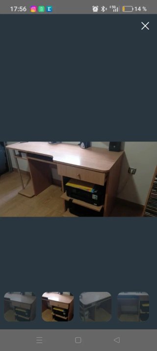 Mesa de escritorio madera , con bandeja y cajón