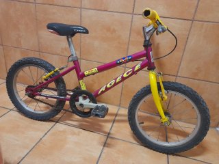 Bicicleta infantil Agece 16 morada y amarilla