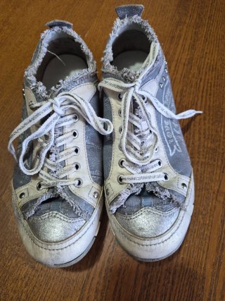Scarpe da ginnastica donna argento e bianche