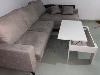 Sofá chaise longue gris