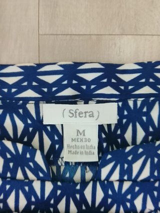 Vestido Sfera Talla M Estampado Azul