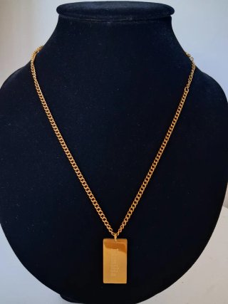 Cadena de oro laminado con placa Familia