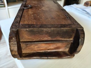 Caja antigua madera y metal 30x15x9
