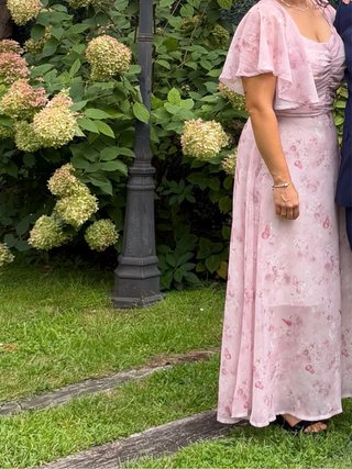 Vestido rosa claro floral